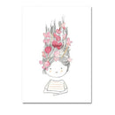 1 Pcs Hand-painted Little Girl Printing Oil Painting Frameless Fashion