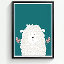 1 Pcs Furry Sheep Printing Oil Painting Frameless Fashion