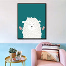 1 Pcs Furry Sheep Printing Oil Painting Frameless Fashion