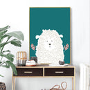1 Pcs Furry Sheep Printing Oil Painting Frameless Fashion