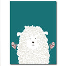 1 Pcs Furry Sheep Printing Oil Painting Frameless Fashion