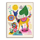 1 Pcs Colorful Grass Mud Horse Printing Oil Painting Frameless Fashion
