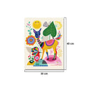 1 Pcs Colorful Grass Mud Horse Printing Oil Painting Frameless Fashion