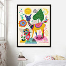 1 Pcs Colorful Grass Mud Horse Printing Oil Painting Frameless Fashion