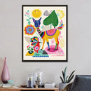 1 Pcs Colorful Grass Mud Horse Printing Oil Painting Frameless Fashion