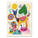 1Pc Colorful Grass Mud Horse Printing Oil Painting Frameless Simple Atmosphere