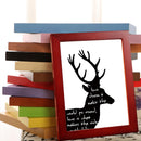 1 x Black Deer and White English Letters Printing Oil Painting Home Decration