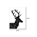 1 x Black Deer and White English Letters Printing Oil Painting Home Decration