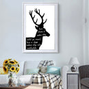 1 x Black Deer and White English Letters Printing Oil Painting Home Decration