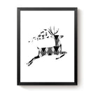 1 Pc Black and White Deer printing oil painting frameless Simple Atmosphere