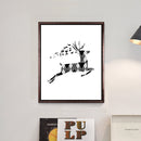 1 Pc Black and White Deer printing oil painting frameless Simple Atmosphere