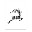 1 Pc Black and White Deer printing oil painting frameless Simple Atmosphere