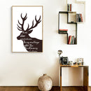 1x brown deer white English letters printing oil painting frameless Simple Atmo