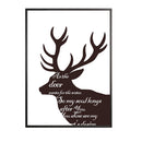 1x brown deer white English letters printing oil painting frameless Simple Atmo