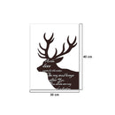 1x brown deer white English letters printing oil painting frameless Simple Atmo