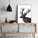 1x brown deer white English letters printing oil painting frameless Simple Atmo