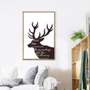 1x brown deer white English letters printing oil painting frameless Simple Atmo