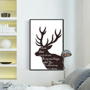 1x brown deer white English letters printing oil painting frameless Simple Atmo