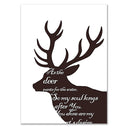 1x brown deer white English letters printing oil painting frameless Simple Atmo