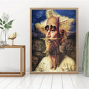1 Pcs One Horse, Two People printing oil painting frameless Fashion
