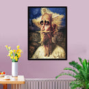 1 Pcs One Horse, Two People printing oil painting frameless Fashion