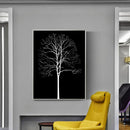 1x Black Tree Printing Oil Painting Home Decration Hot