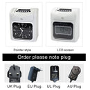 LCD Screen Electronic Time Clock Paper Card English Attendance Machine Punch Machine, Support Music Bell
