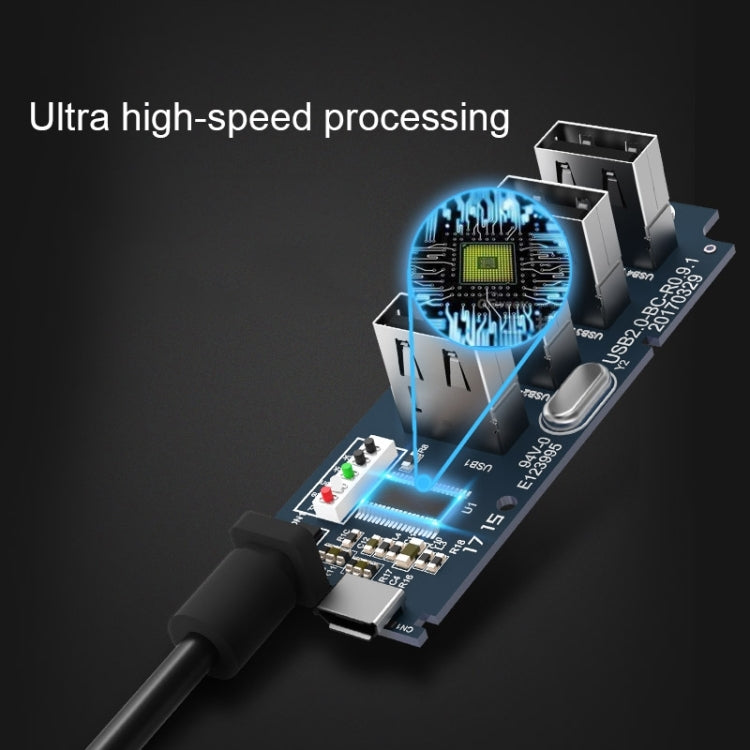 ORICO W5P-U3-30 4-Port USB 3.0 Desktop HUB with 30cm Micro USB Cable Power Supply(Black)