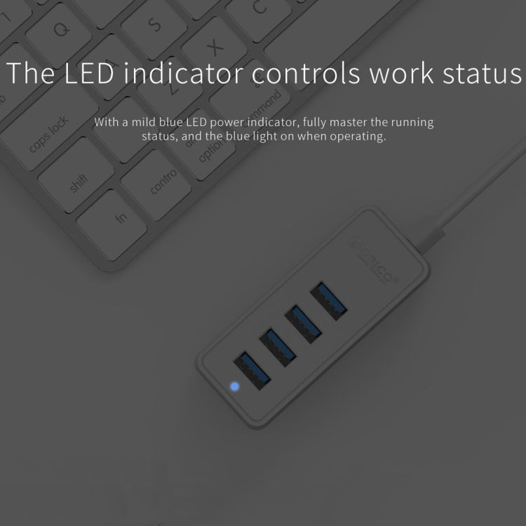 ORICO W5P-U3-100 4-Port USB 3.0 Desktop HUB with 100cm Micro USB Cable Power Supply(Black)