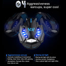 KOTION EACH G9000 3.5mm Game Gaming Headphone Headset Earphone Headband with Microphone LED Light for Laptop / Tablet / Mobile Phones,Cable Length: About 2.2m(Black Blue)