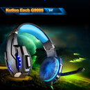 KOTION EACH G9000 3.5mm Game Gaming Headphone Headset Earphone Headband with Microphone LED Light for Laptop / Tablet / Mobile Phones,Cable Length: About 2.2m(Black Blue)