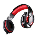 KOTION EACH G9000 3.5mm Game Gaming Headphone Headset Earphone Headband with Microphone LED Light for Laptop / Tablet / Mobile Phones,Cable Length: About 2.2m(Black Red)