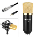 FIFINE F-700 Professional Condenser Sound Recording Microphone with Shock Mount for Studio Radio Broadcasting & Live Boardcast, 3.5mm Earphone Port, Cable Length: 2.5m(Black)