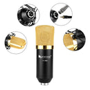 FIFINE F-700 Professional Condenser Sound Recording Microphone with Shock Mount for Studio Radio Broadcasting & Live Boardcast, 3.5mm Earphone Port, Cable Length: 2.5m(Black)