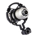 FIFINE F-700 Professional Condenser Sound Recording Microphone with Shock Mount for Studio Radio Broadcasting & Live Boardcast, 3.5mm Earphone Port, Cable Length: 2.5m(Silver)