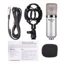 FIFINE F-700 Professional Condenser Sound Recording Microphone with Shock Mount for Studio Radio Broadcasting & Live Boardcast, 3.5mm Earphone Port, Cable Length: 2.5m(Silver)
