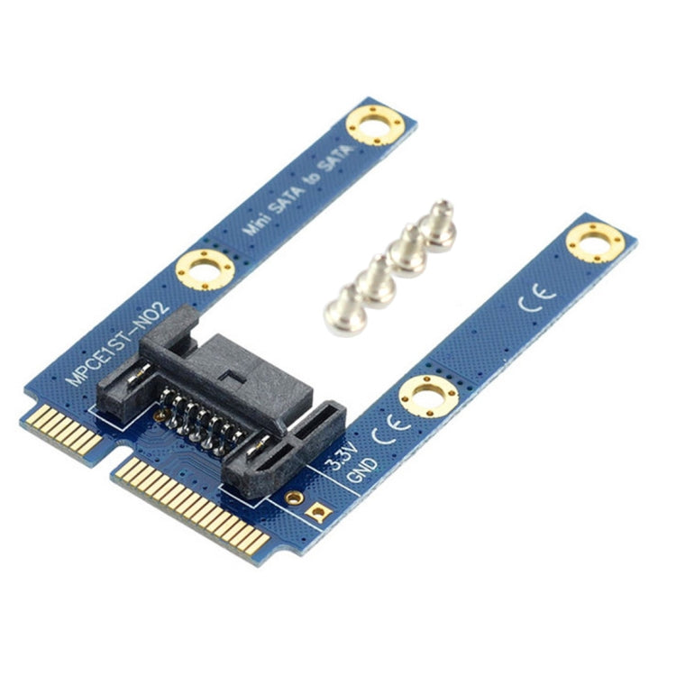 Mini PCI-E mSATA SSD to SATA 7 Pin MPCIe Extension Adapter Card (Blue)