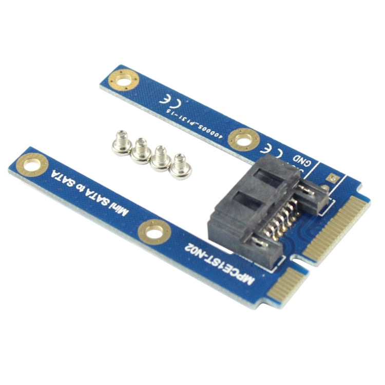 Mini PCI-E mSATA SSD to SATA 7 Pin MPCIe Extension Adapter Card (Blue)