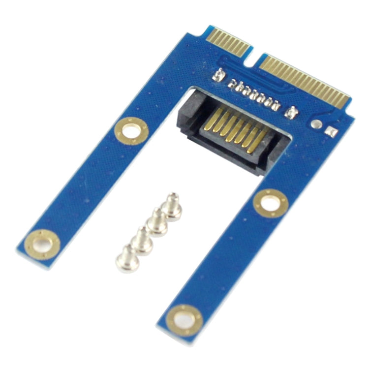 Mini PCI-E mSATA SSD to SATA 7 Pin MPCIe Extension Adapter Card (Blue)