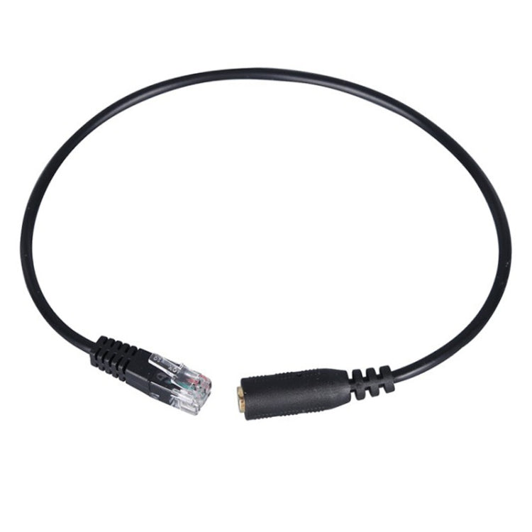 3.5mm Jack to RJ9 PC / Mobile Phones Headset to Office Phone Adapter Convertor Cable, Length: 38cm (Black)