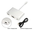 3 in 1 8 Pin to HDMI / VGA / Audio Adapter(Silver)
