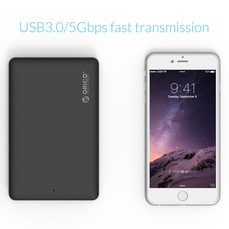 ORICO 2577U3 Grid Texture Design 2.5 inch ABS USB 3.0 Hard Drive Enclosure Box(Black)