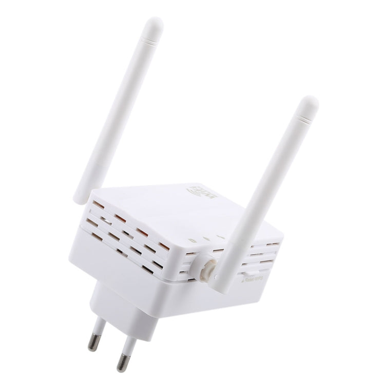 300Mbps Wireless-N Range Extender WiFi Repeater Signal Booster Network Router with 2 External Antenna, EU Plug(White)