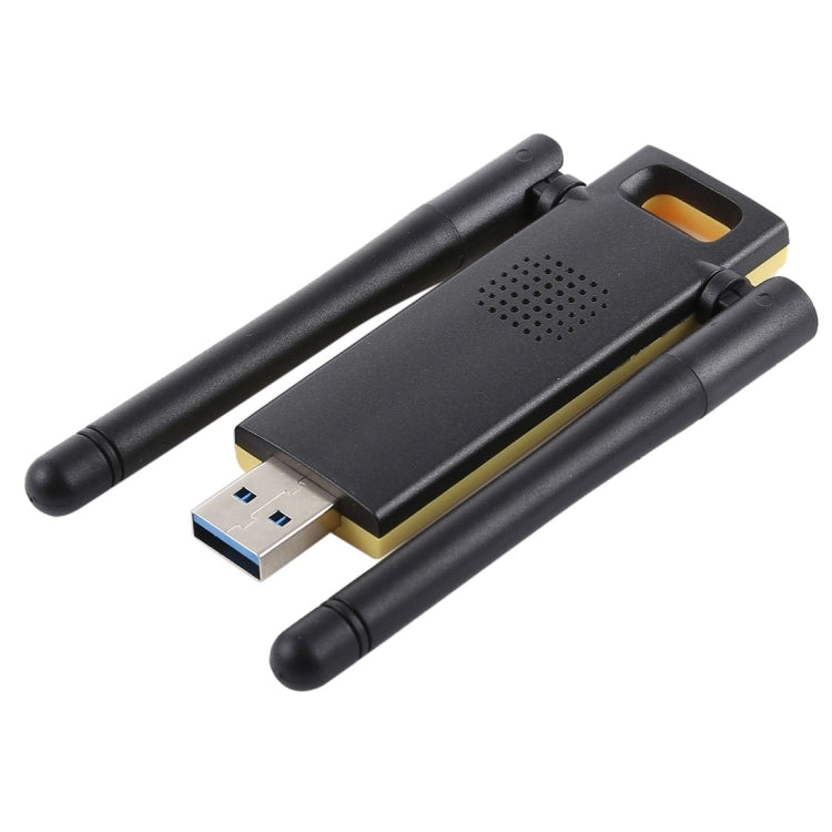 AC1200Mbps 2.4GHz & 5GHz Dual Band USB 3.0 WiFi Adapter External Network Card with 2 External Antenna(Yellow)