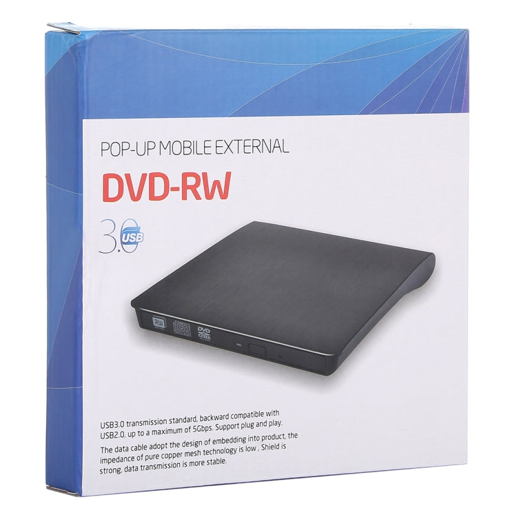 Brushed Texture USB 3.0 POP-UP Mobile External DVD-Rw DVD / CD Rewritable Drive External ODD & HDD Device