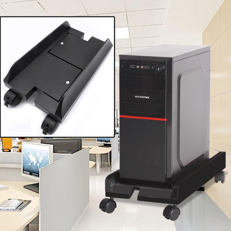 Computer Mainframe Host Adjustable Bracket with Wheel, Size: S(Black)