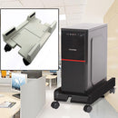 Computer Mainframe Host Adjustable Bracket with Wheel, Size: S(White)