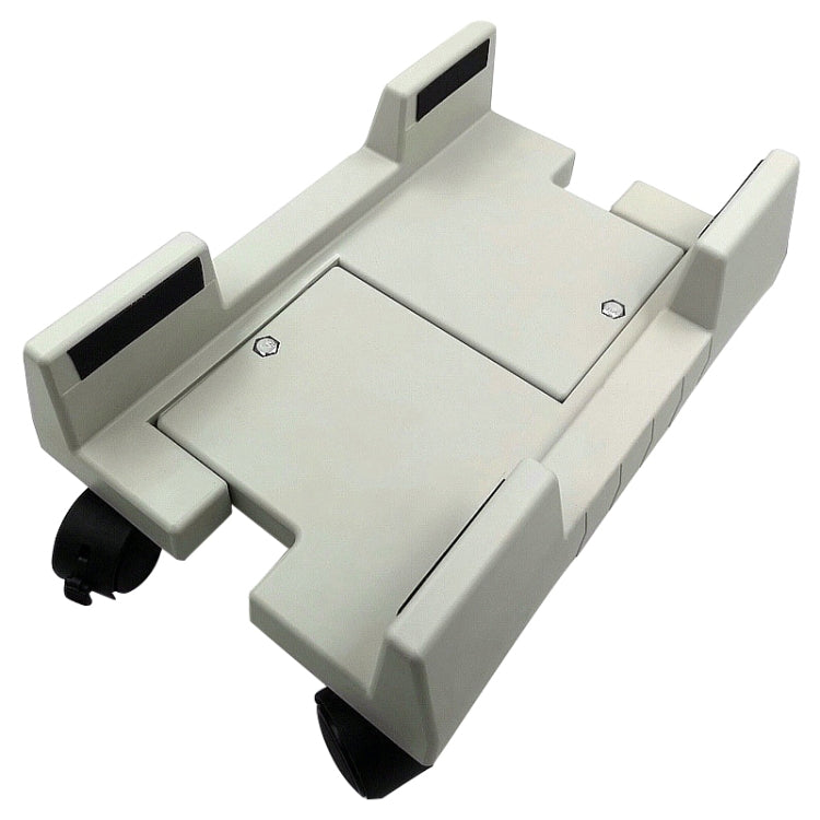 Computer Mainframe Host Adjustable Bracket with Wheel, Size: S(White)