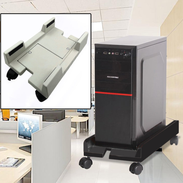 Computer Mainframe Host Adjustable Bracket with Wheel, Size: S(White)