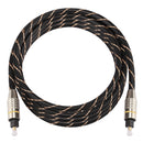 2m OD6.0mm Gold Plated Metal Head Woven Net Line Toslink Male to Male Digital Optical Audio Cable